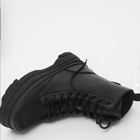 ZARA Girls Thick Sole Laced Ankle Boots - Picture 5 of 5